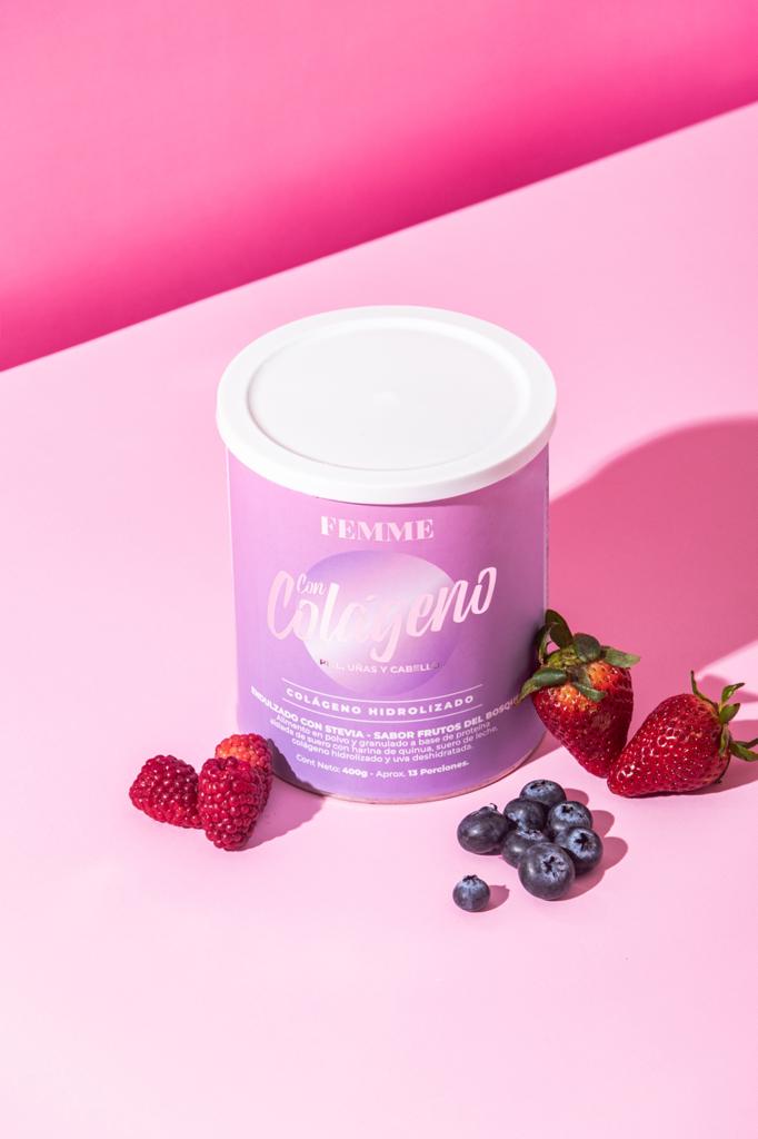 FEMME COLAGENO HIDROLIZADO FRUTOS DEL BOSQUE 400GR