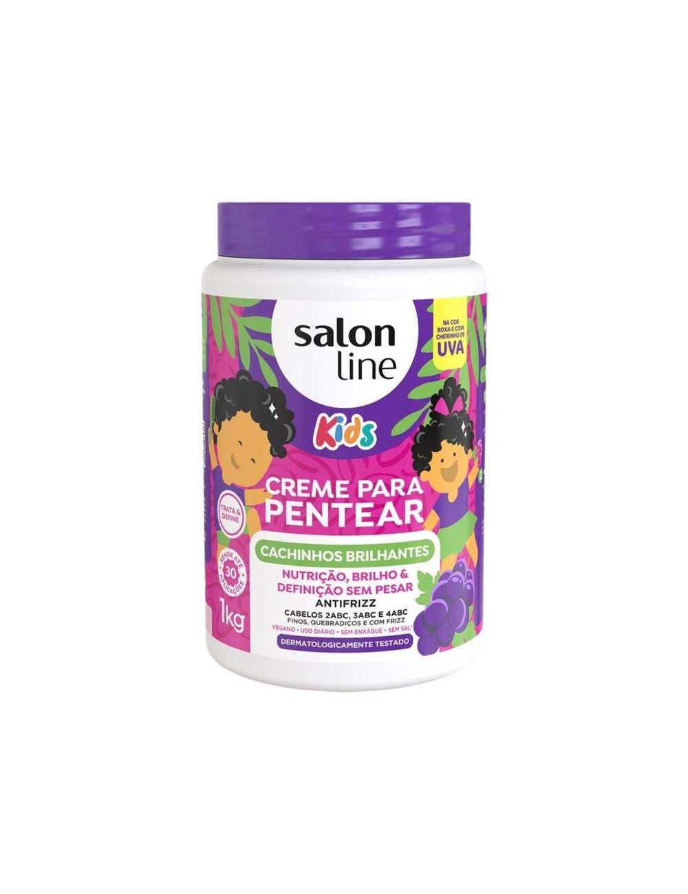 SALON LINE CREMA PARA PEINAR CACHINOS UVA KIDS 1K