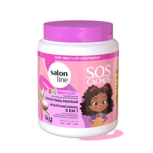 SALON LINE CREMA PARA PEINAR MULTIFUNCIONAL SOS CACHOS KIDS 1KG