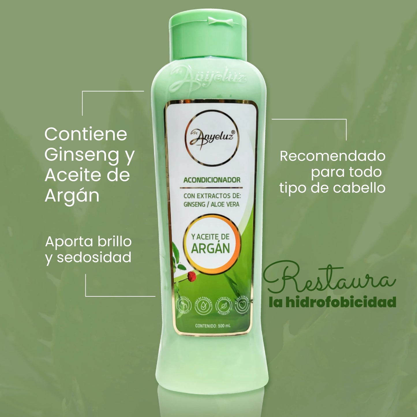 ANYELUZ ACONDICIONADOR ARGAN Y ALOE VERA 500ML