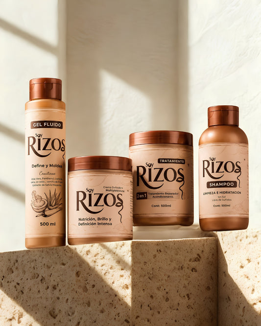 SOY RIZOS COMBO 3: KIT BASICO + GEL FLUIDO 500ML