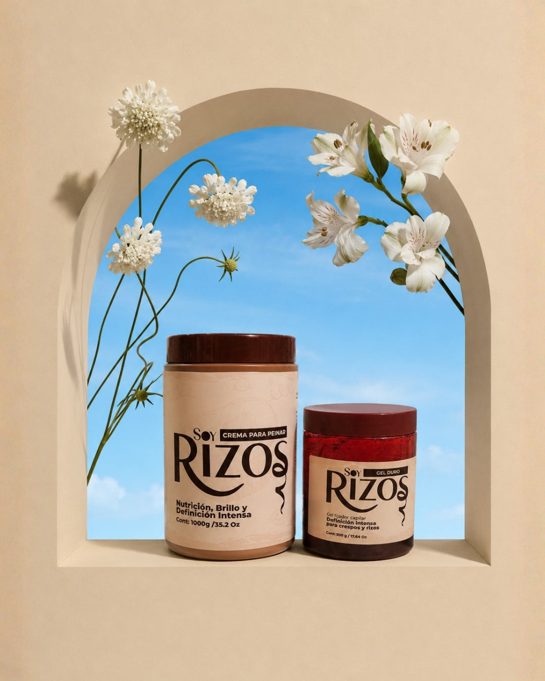 SOY RIZOS DUO 1: CREMA PARA PEINAR 1 KILO + GEL DURO BIFASICO 500ML