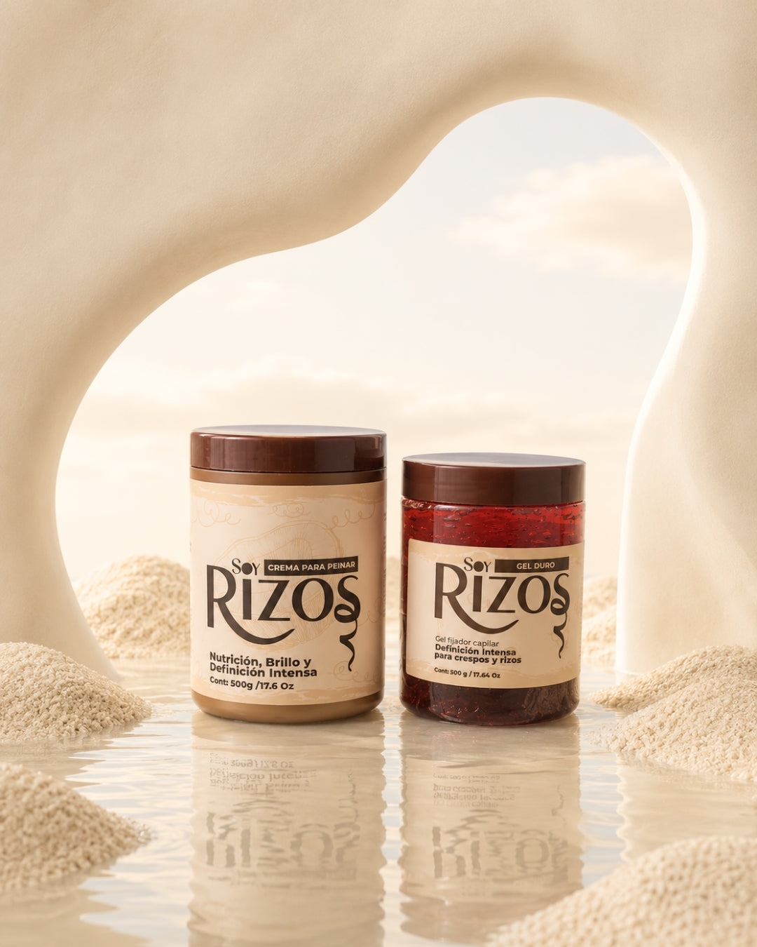 SOY RIZOS DUO 2: CREMA PARA PEINAR 500ML + GEL DURO BIFASICO 500ML