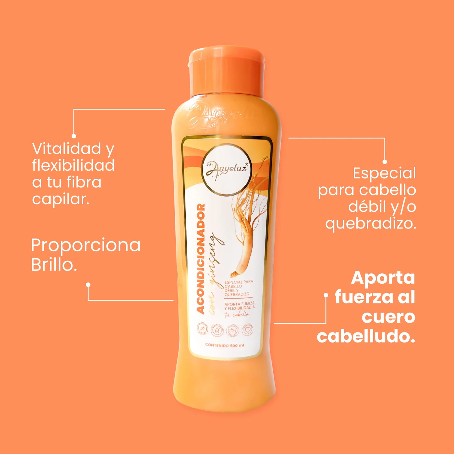 ANYELUZ ACONDICIONADOR GINSENG 500 ML