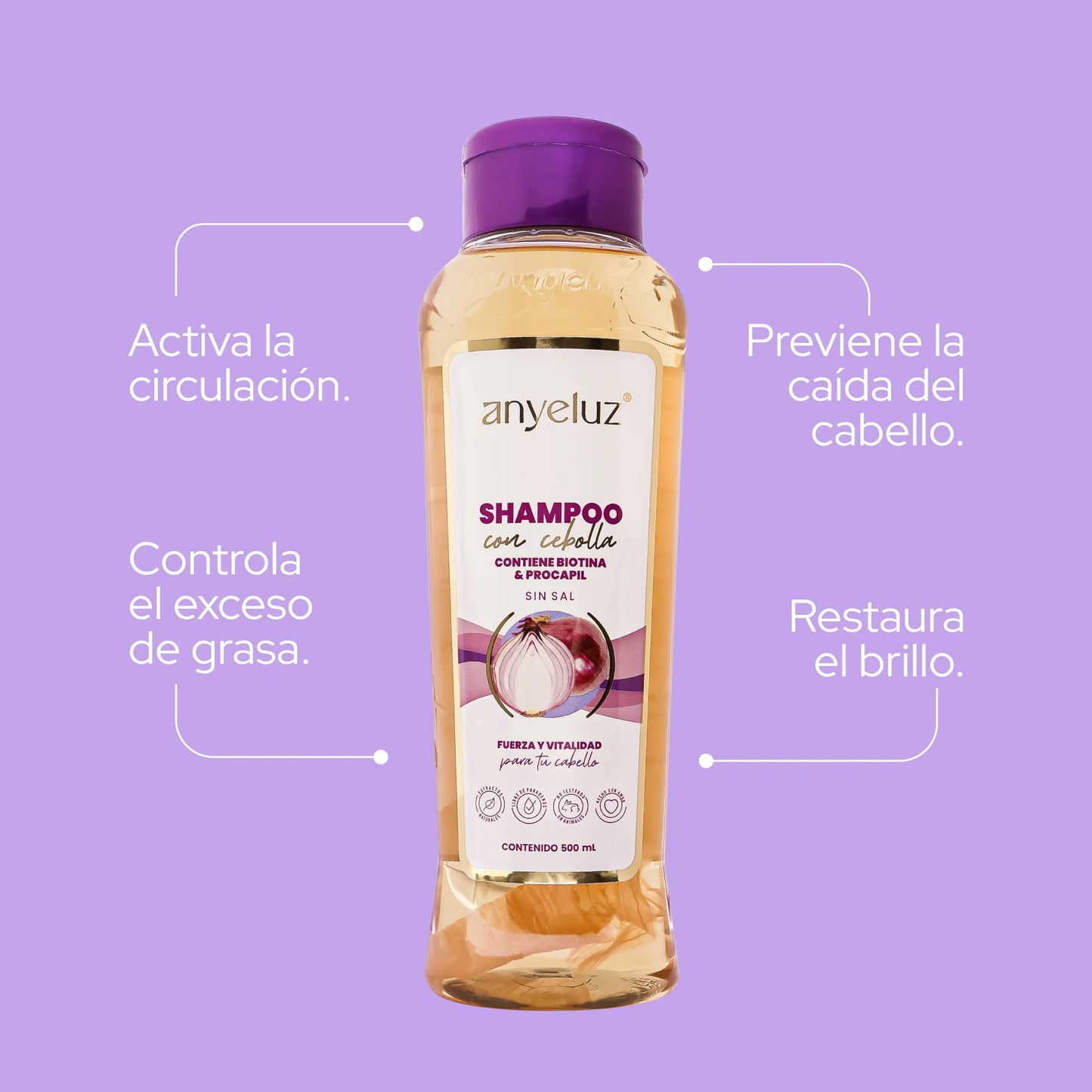 ANYELUZ SHAMPOO DE CEBOLLA 500M