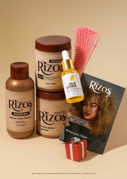 SOY RIZOS COMBO 2: KIT BASICO + OLEO DORADO