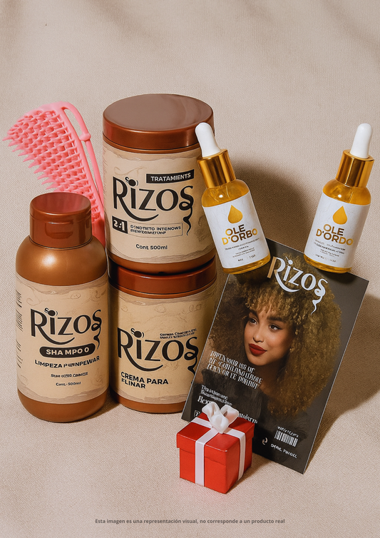 SOY RIZOS COMBO 3: KIT BASICO + 2 OLEO DORADO