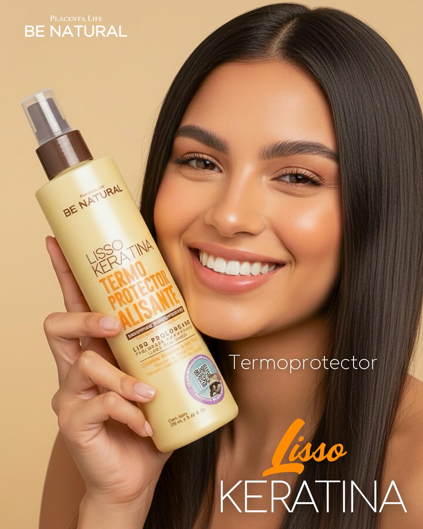 BE NATURAL LISO KERATINA TERMOPROTECTOR 250ML