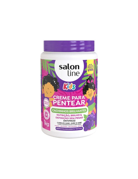 SALON LINE CREMA PARA PEINAR CACHINOS UVA KIDS 1K